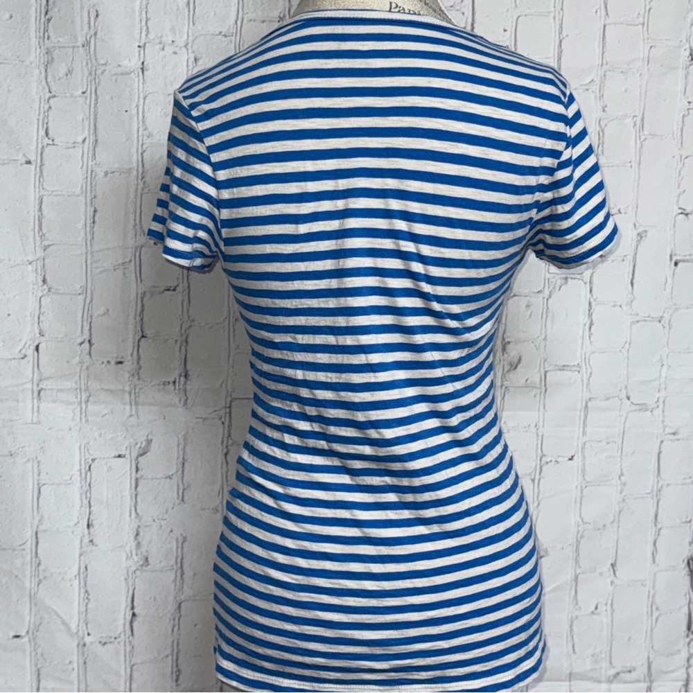 J. Crew Blue and White Striped Studio Tee - Picture 4 of 4